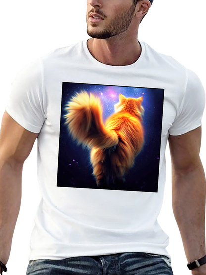 Galaxy Cat T-Shirt - Black Cotton Tee