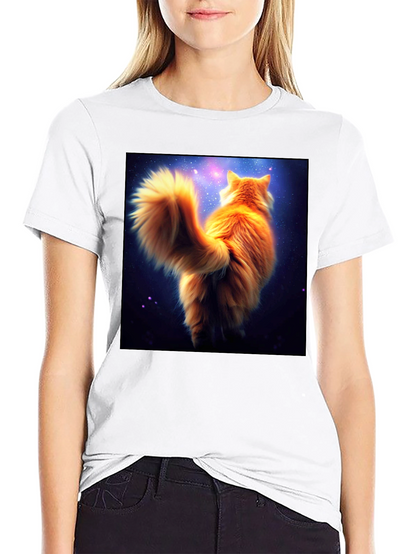 Galaxy Cat T-Shirt - Black Cotton Tee