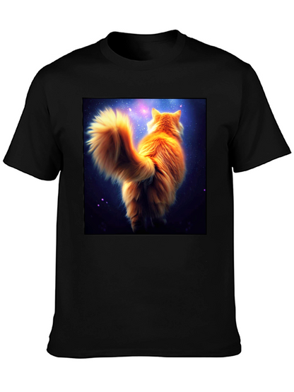 Galaxy Cat T-Shirt - Black Cotton Tee