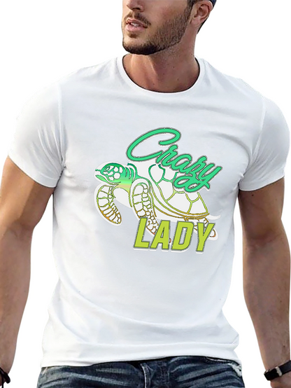 Crazy Lady Turtle T-Shirt - Black