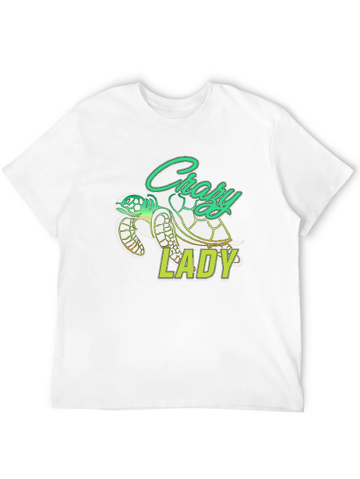 Crazy Lady Turtle T-Shirt - Black