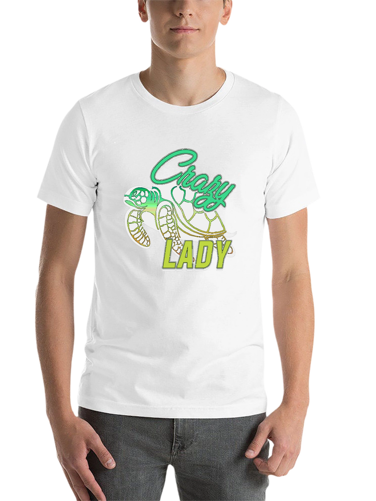 Crazy Lady Turtle T-Shirt - Black