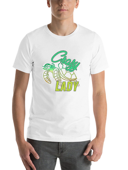 Crazy Lady Turtle T-Shirt - Black