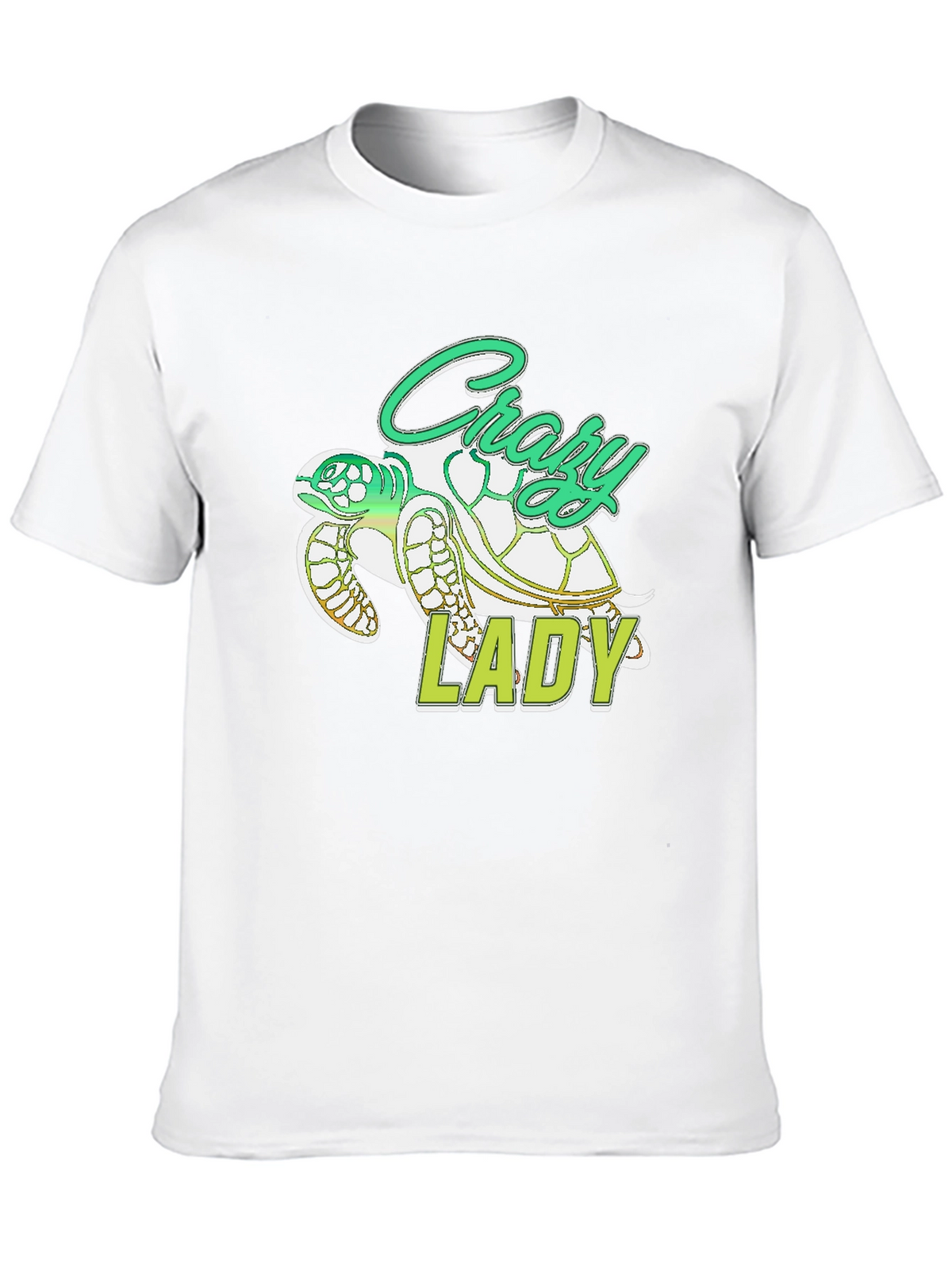 Crazy Lady Turtle T-Shirt - Black