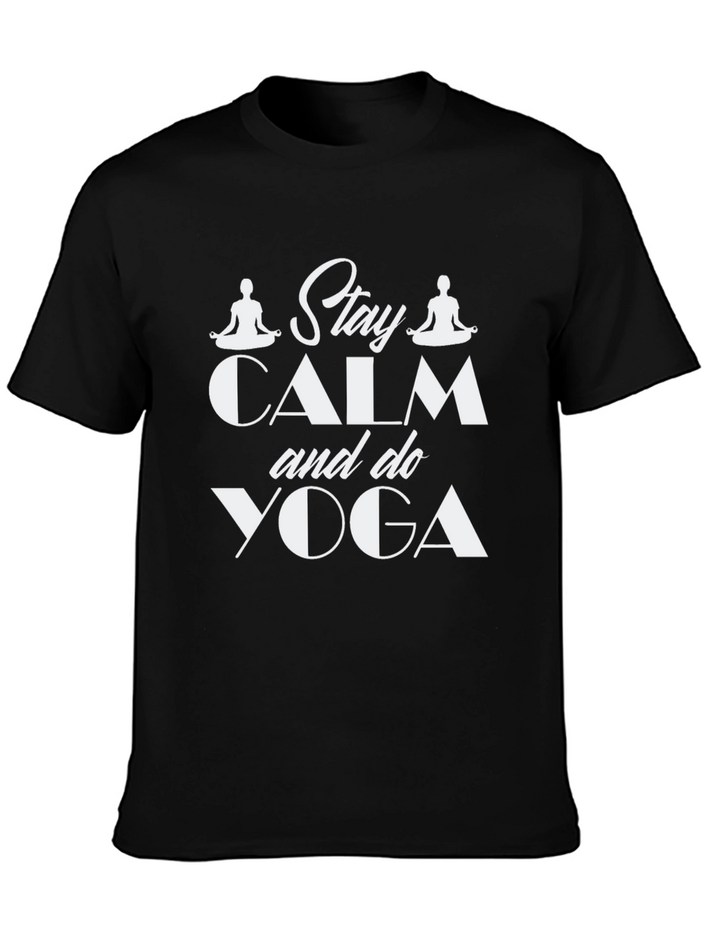 Stay Calm & Do Yoga Black Graphic Tee