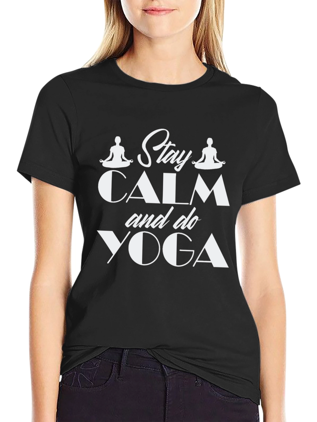 Stay Calm & Do Yoga Black Graphic Tee