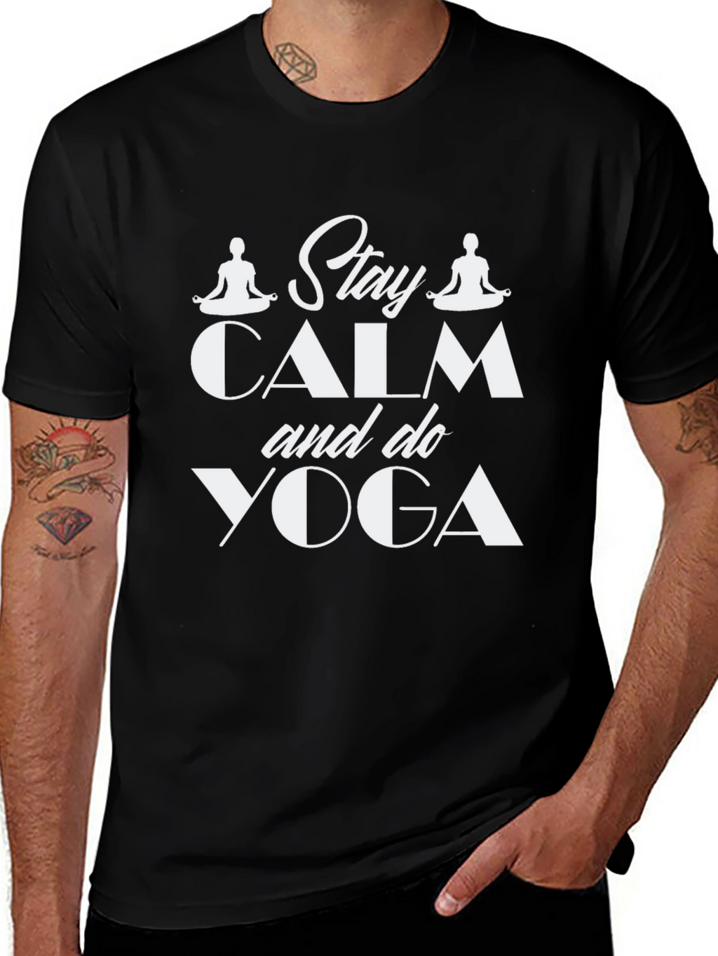 Stay Calm & Do Yoga Black Graphic Tee
