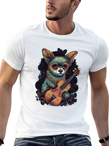 Chihuahua Violinist Graphic T-Shirt