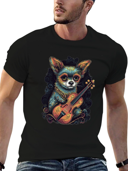 Chihuahua Violinist Graphic T-Shirt