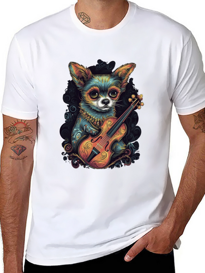 Chihuahua Violinist Graphic T-Shirt