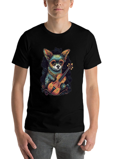 Chihuahua Violinist Graphic T-Shirt