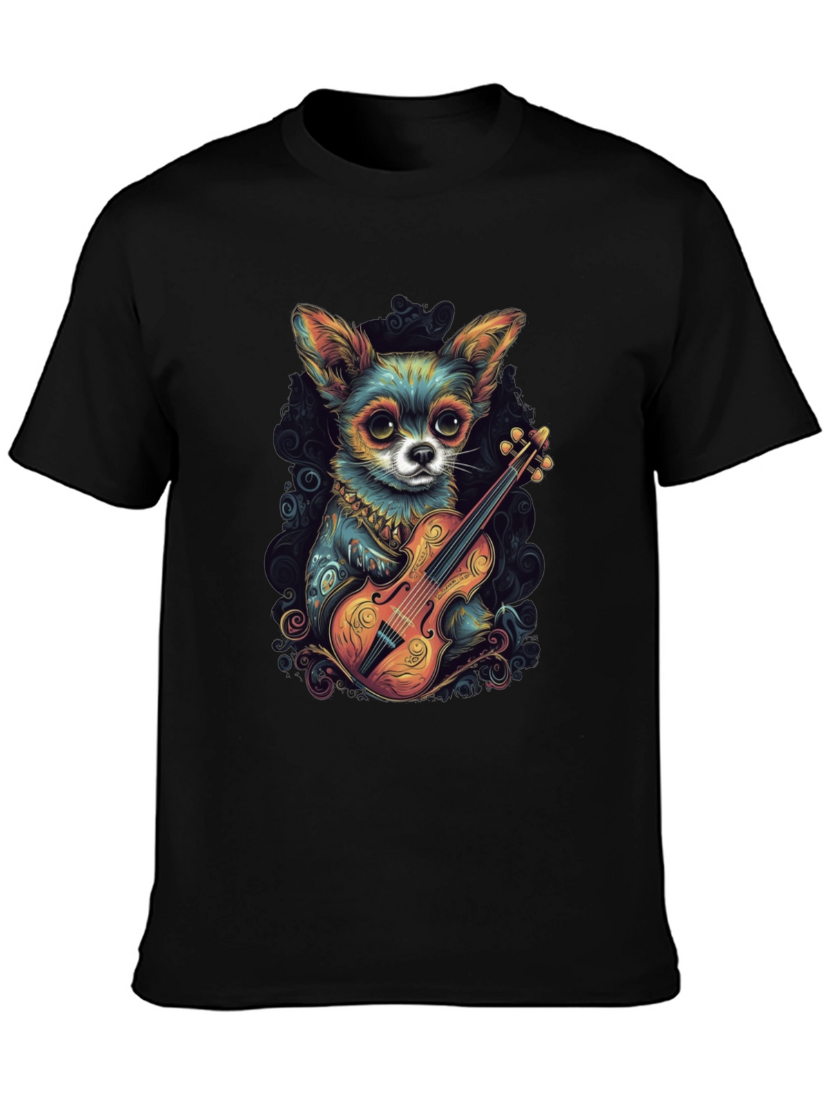 Chihuahua Violinist Graphic T-Shirt