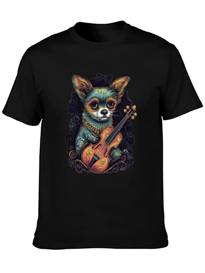 Chihuahua Violinist Graphic T-Shirt