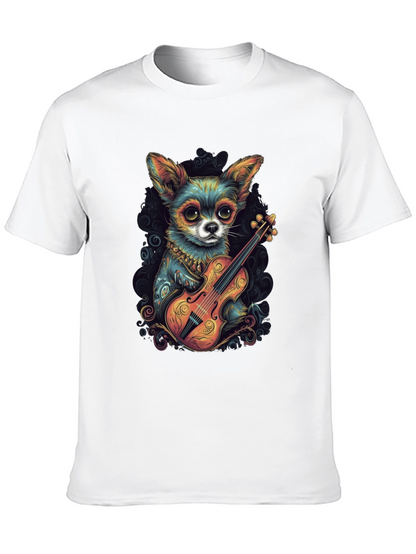 Chihuahua Violinist Graphic T-Shirt