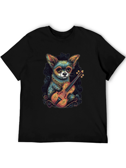 Chihuahua Violinist Graphic T-Shirt