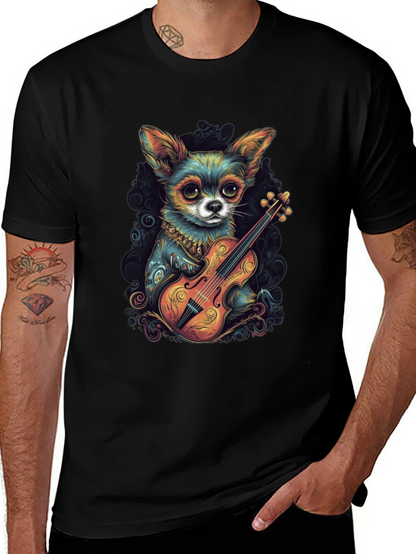 Chihuahua Violinist Graphic T-Shirt