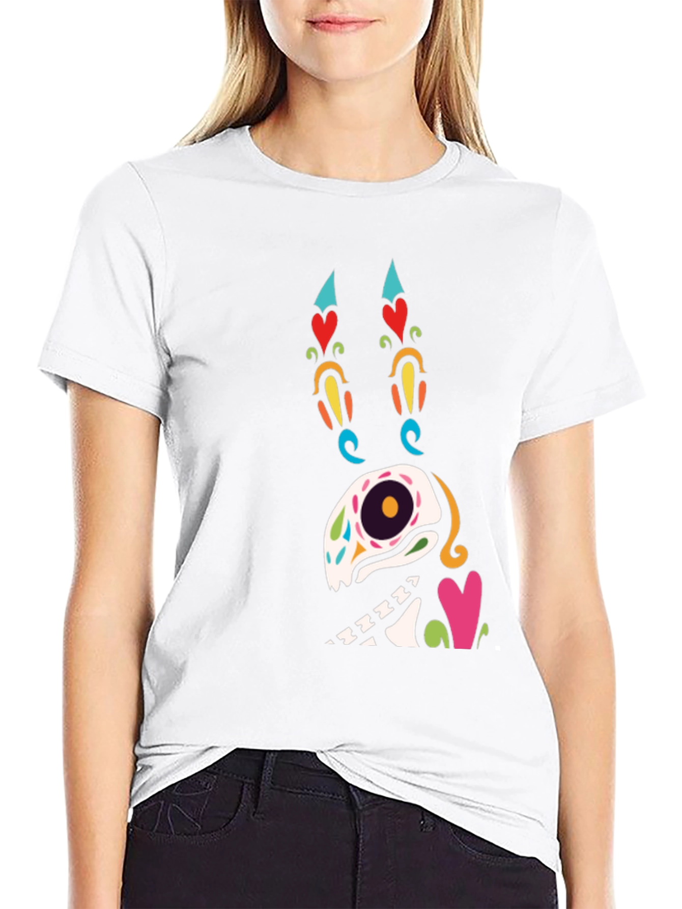 Sugar Skull Dog Graphic T-Shirt