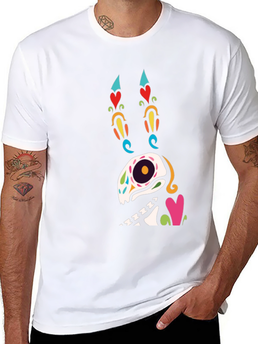 Sugar Skull Dog Graphic T-Shirt