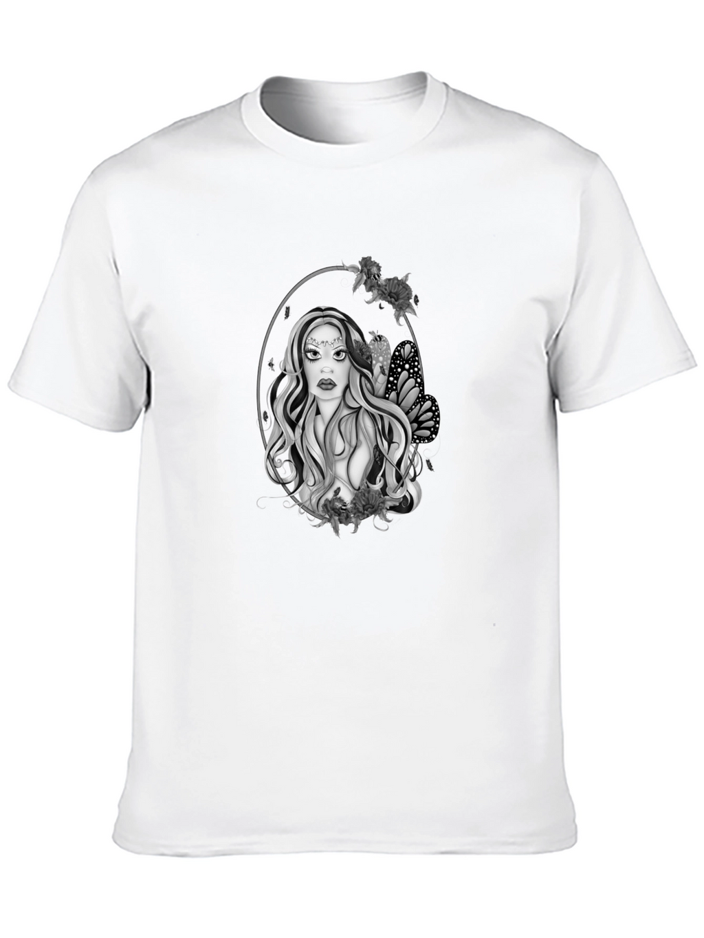 Mystic Woman Graphic Tee - Black Cotton Blend T-Shirt