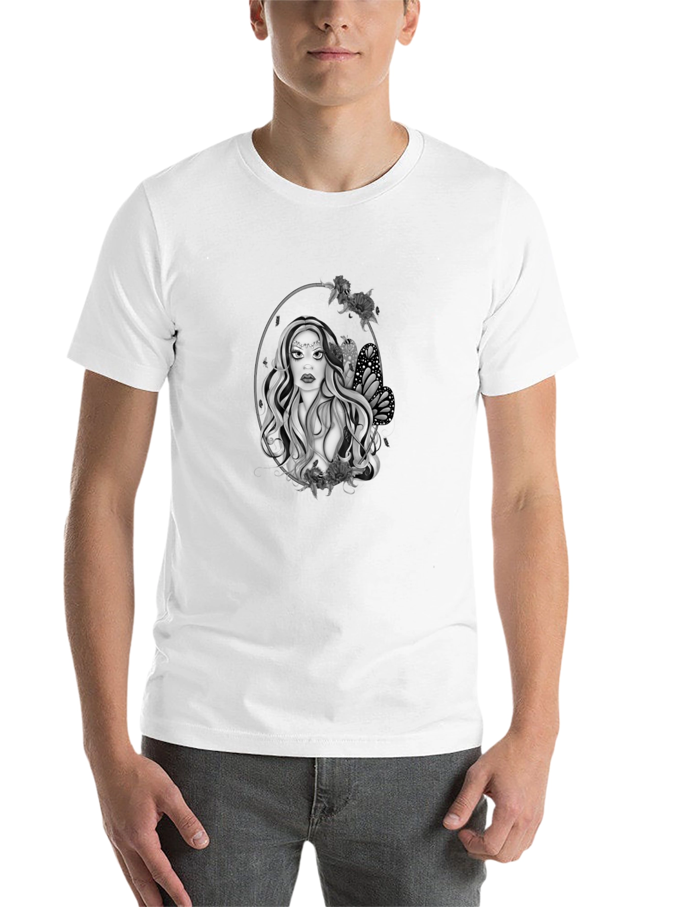 Mystic Woman Graphic Tee - Black Cotton Blend T-Shirt