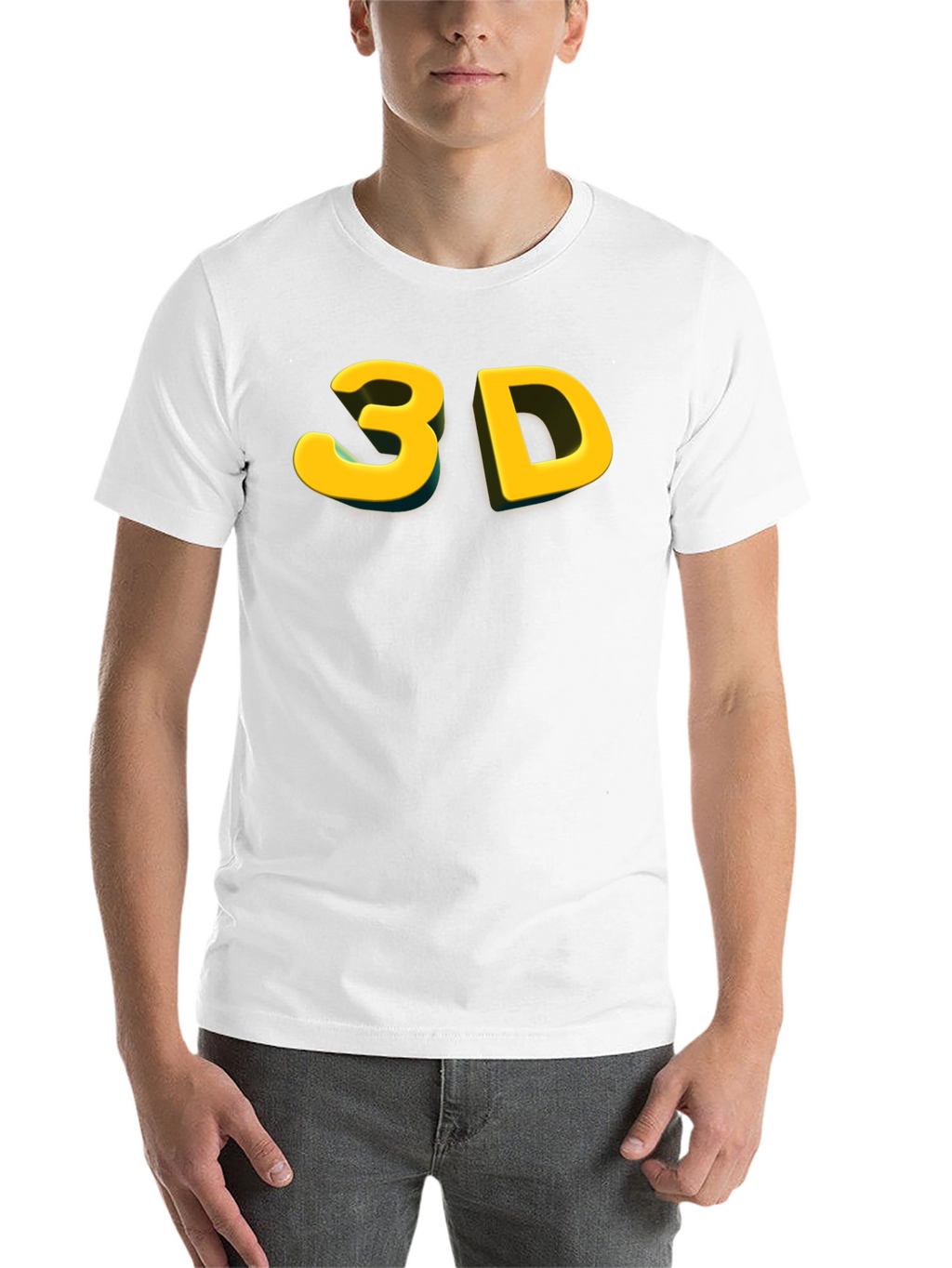 Bold 3D Graphic Tee - Black Cotton Blend