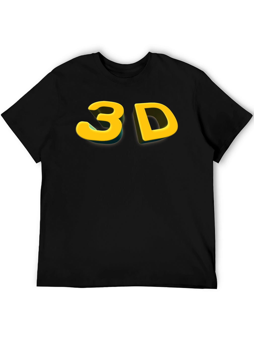 Bold 3D Graphic Tee - Black Cotton Blend