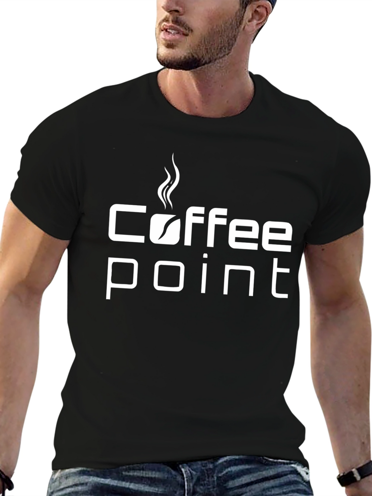 Coffee Point Graphic T-Shirt - Trendy Black Tee