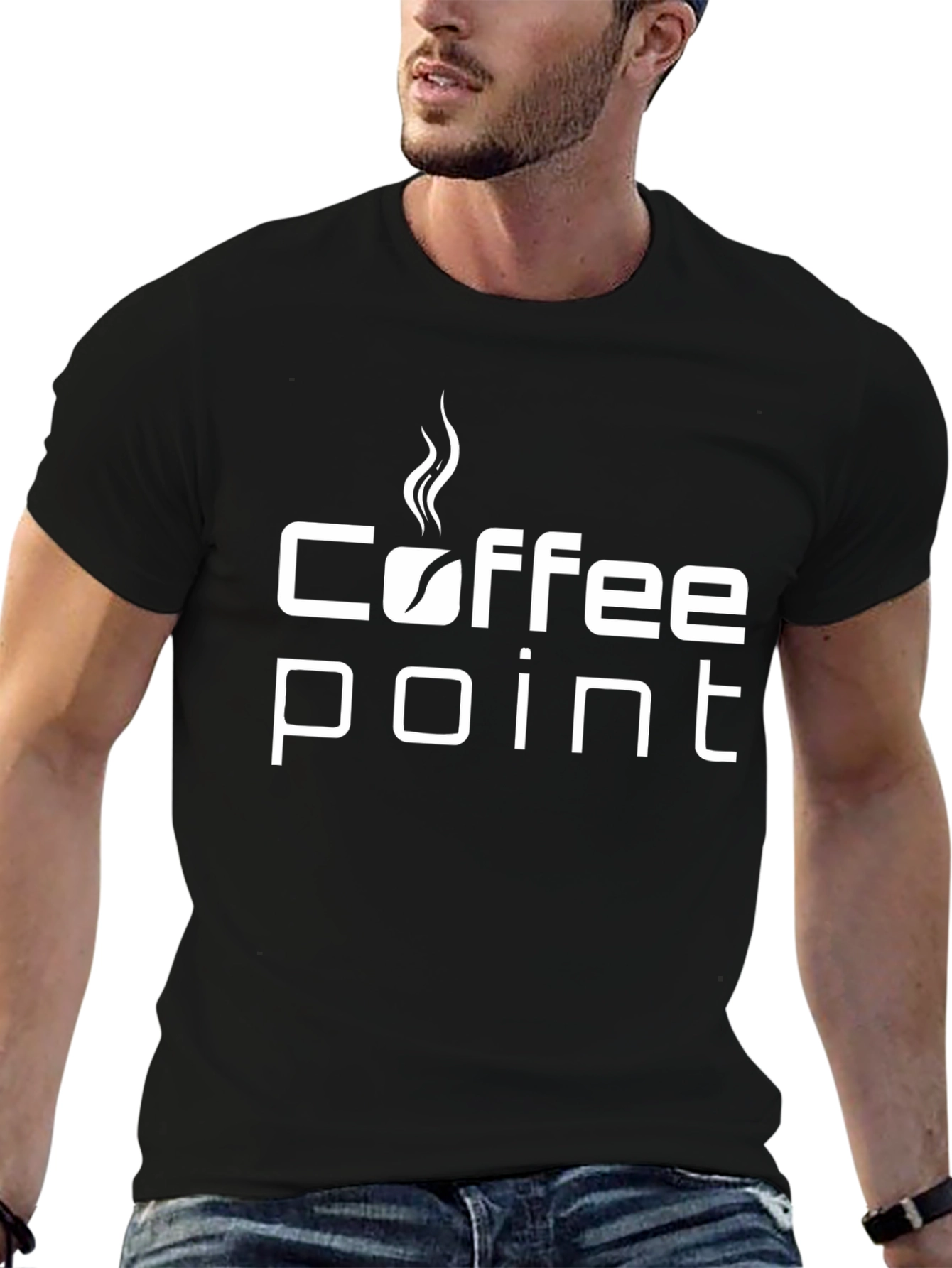 Coffee Point Graphic T-Shirt - Trendy Black Tee