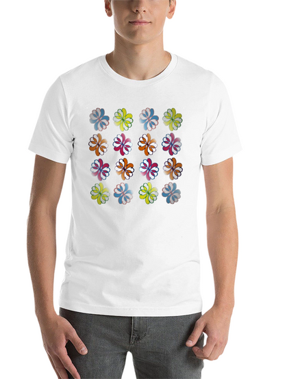 Floral Pattern Crew Neck T-Shirt - Black