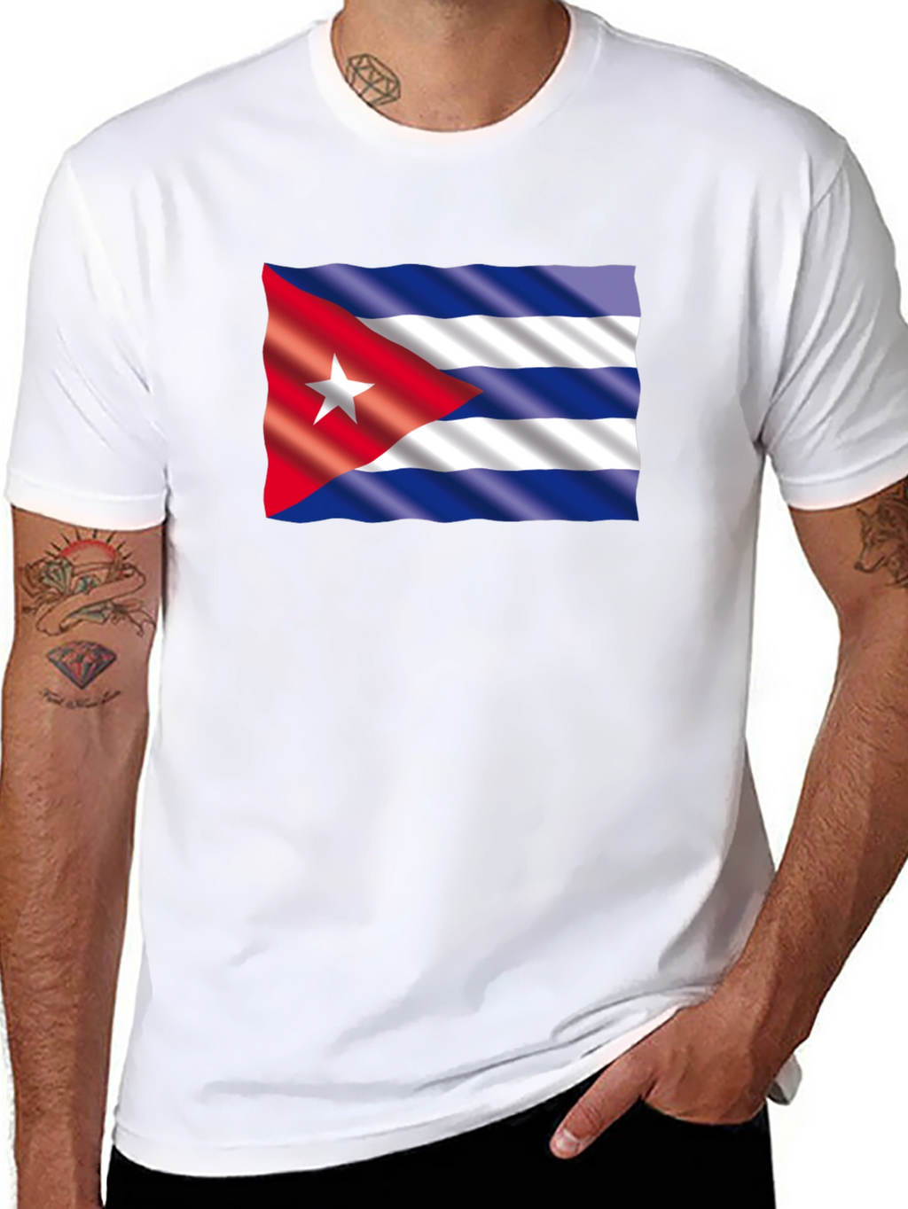 Cuba Flag Graphic T-Shirt - Black