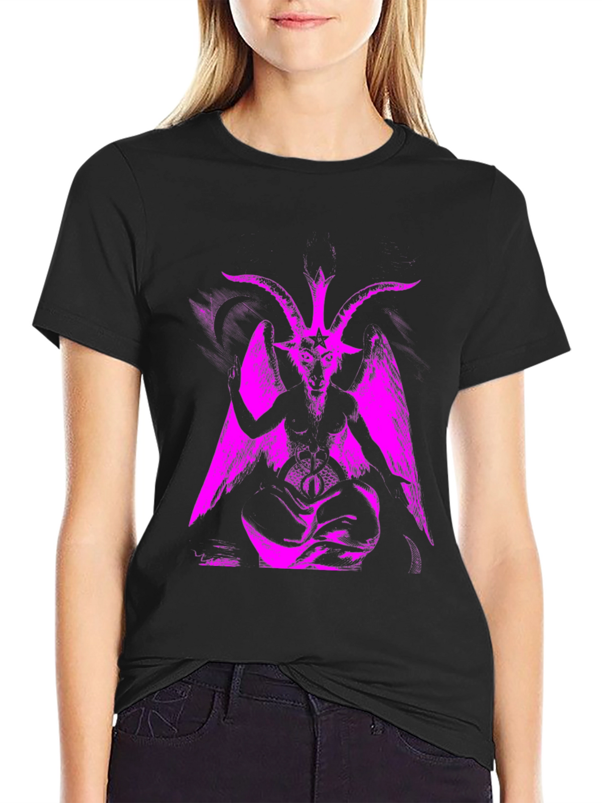 Baphomet Graphic Tee - Black Satanic T-Shirt