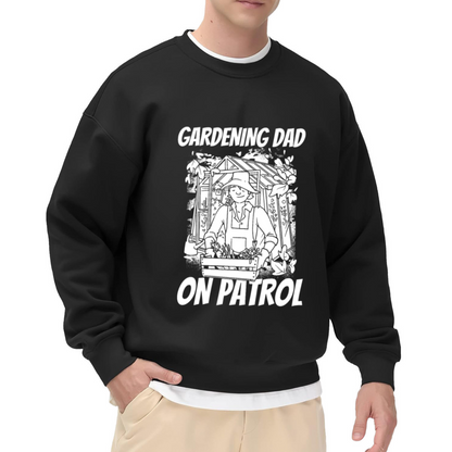 Gardening Dad On Patrol Crewneck Sweatshirt, Funny Gardener Line Art Pullover, Father's Day Gift
