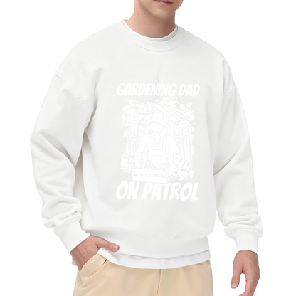 Gardening Dad On Patrol Crewneck Sweatshirt, Funny Gardener Line Art Pullover, Father's Day Gift