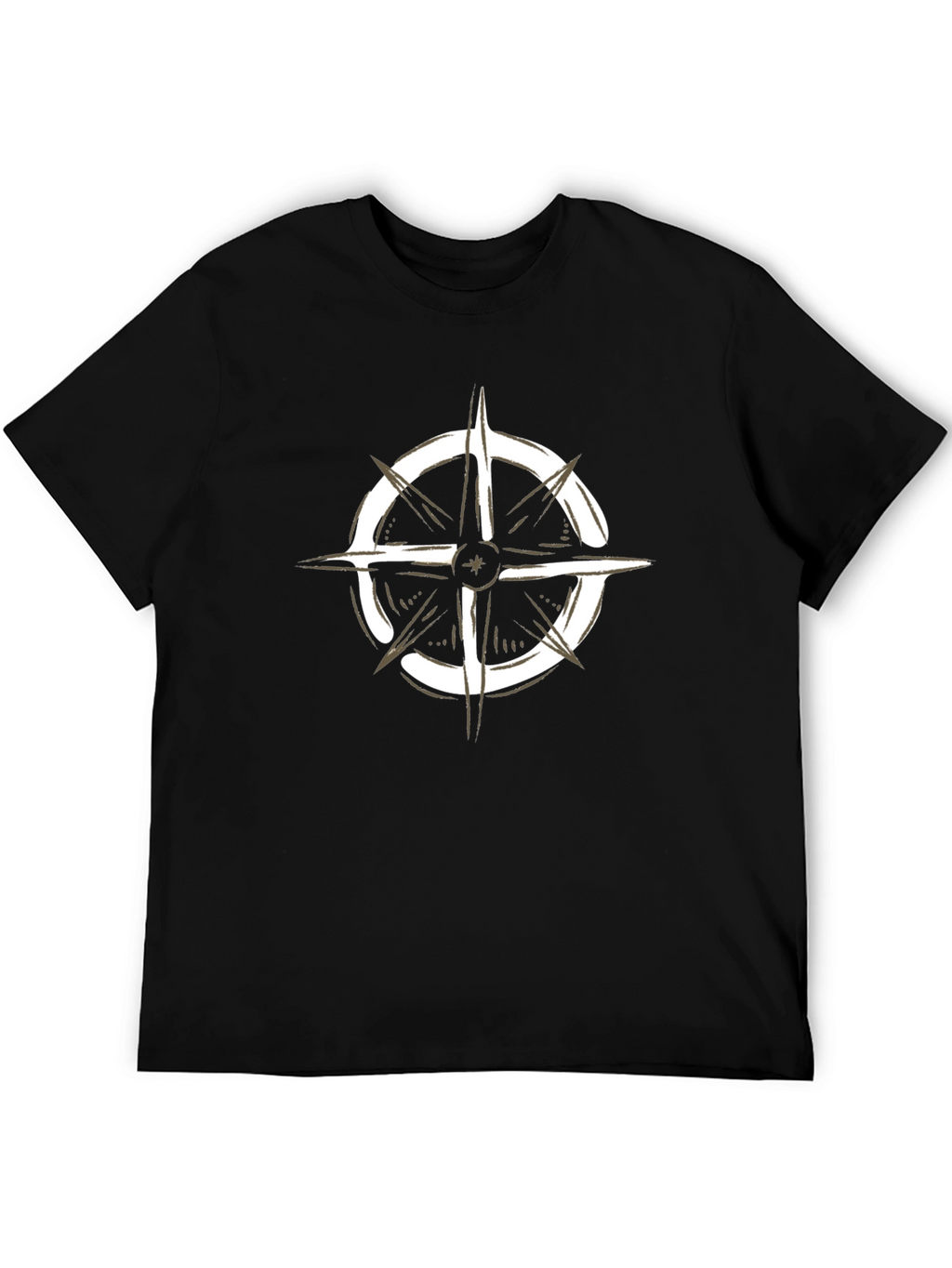 Compass Graphic Black T-Shirt - Adventure Awaits