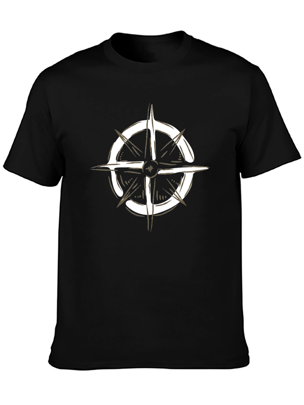 Compass Graphic Black T-Shirt - Adventure Awaits