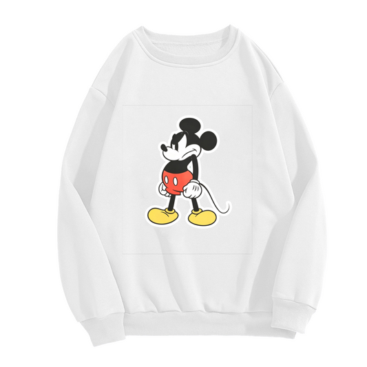 Grumpy Angry Mickey Mouse Vintage Print Crewneck Sweatshirt
