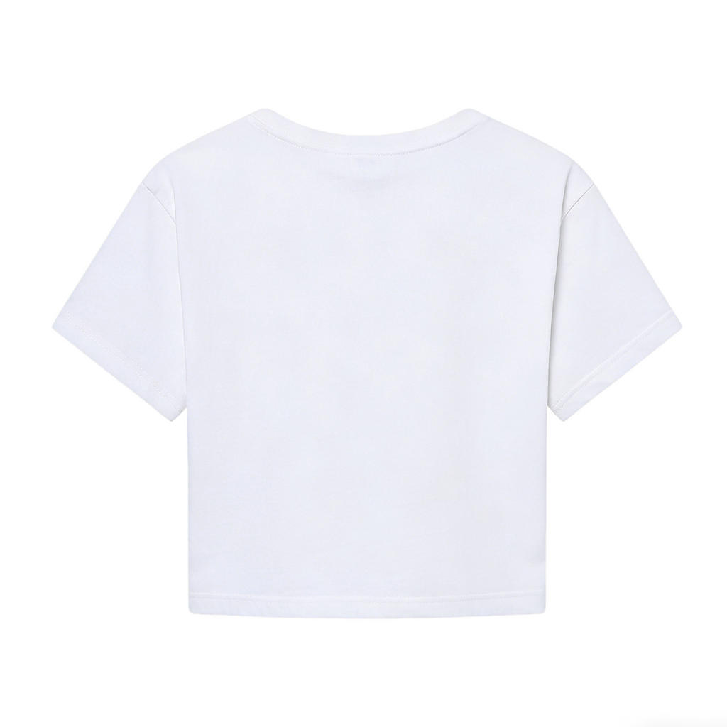 Y2K White Crop Top With Leopard Print Kind Heart Graphic