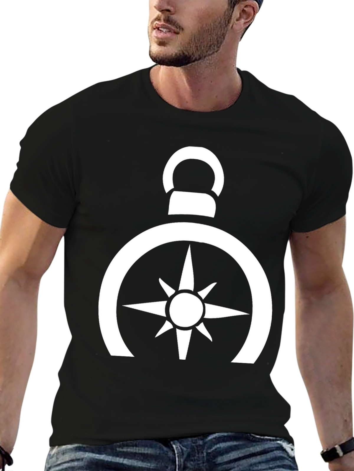 Compass Rose Graphic Tee - Black