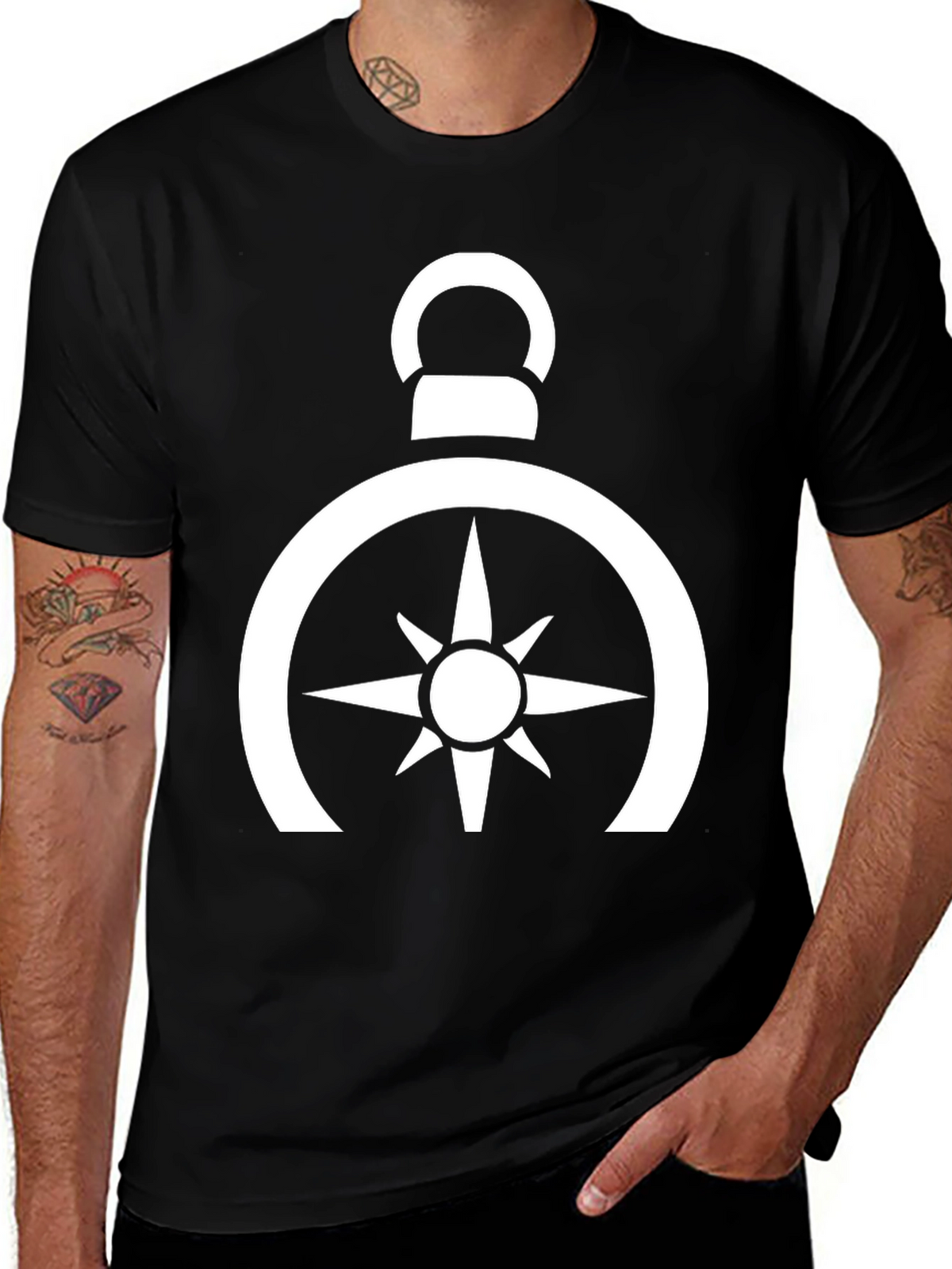 Compass Rose Graphic Tee - Black