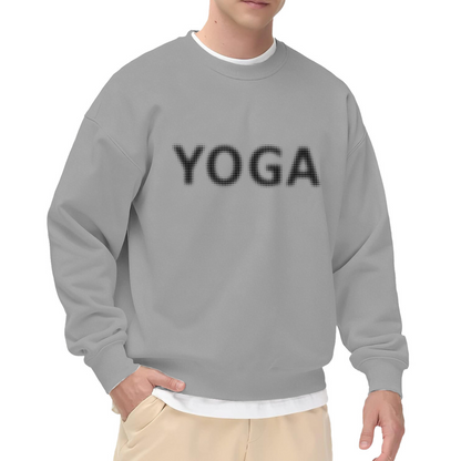 YOGA Halftone Dot Typography Crewneck Sweatshirt | Minimalist Wellness Graphic Pullover, Yoga Lover Gift