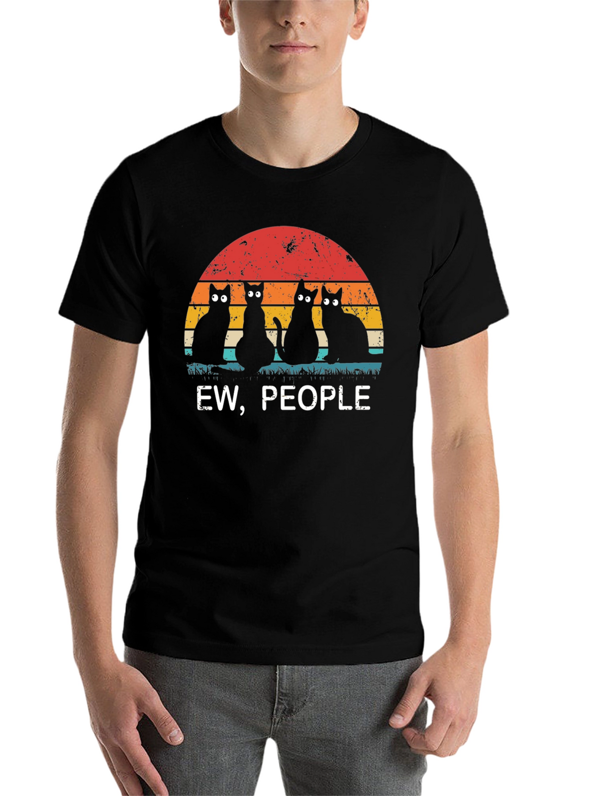 Ew People Black Cat Graphic Tee