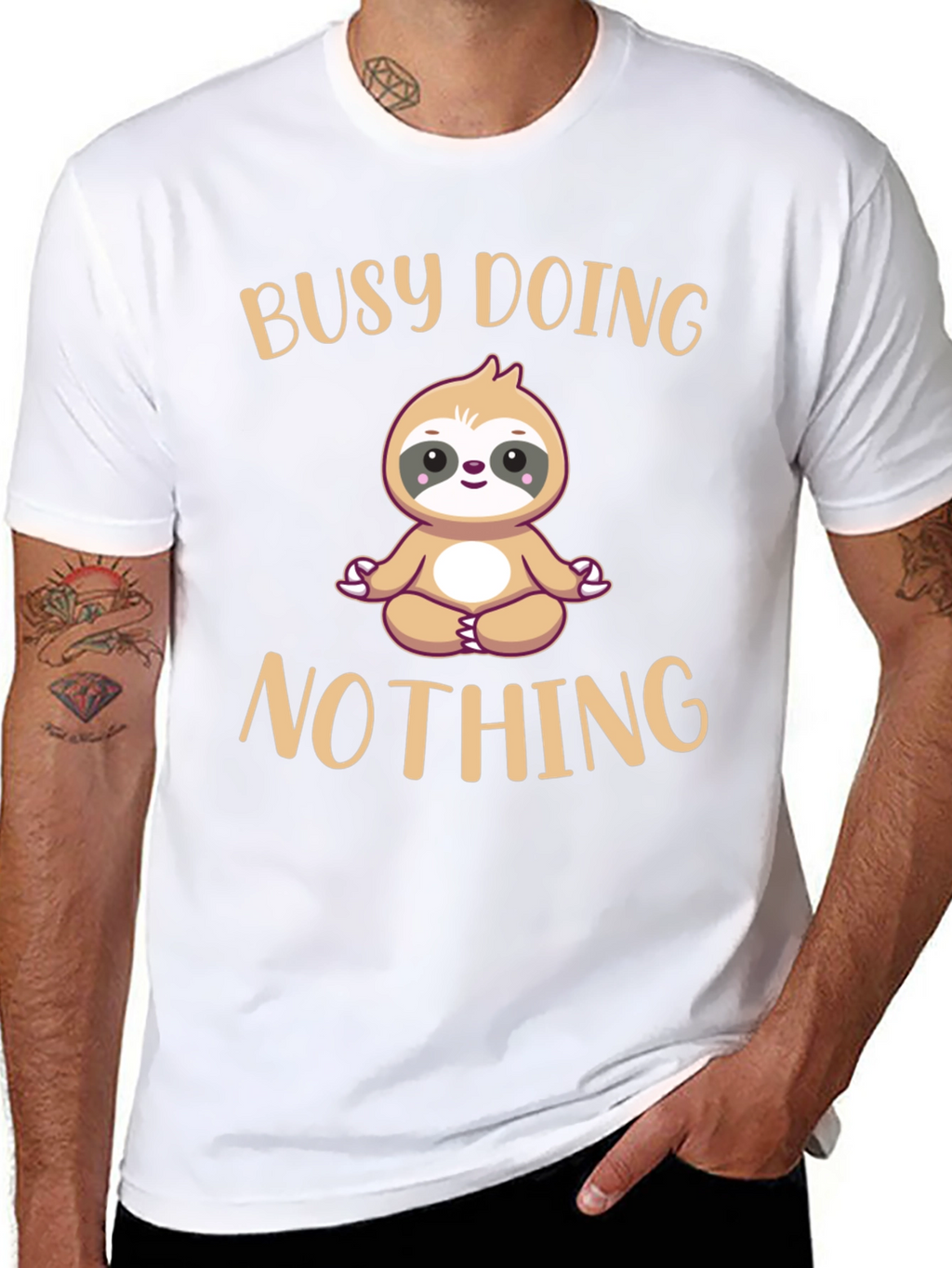 Busy Doing Nothing Sloth T-Shirt Funny Relaxation Tee