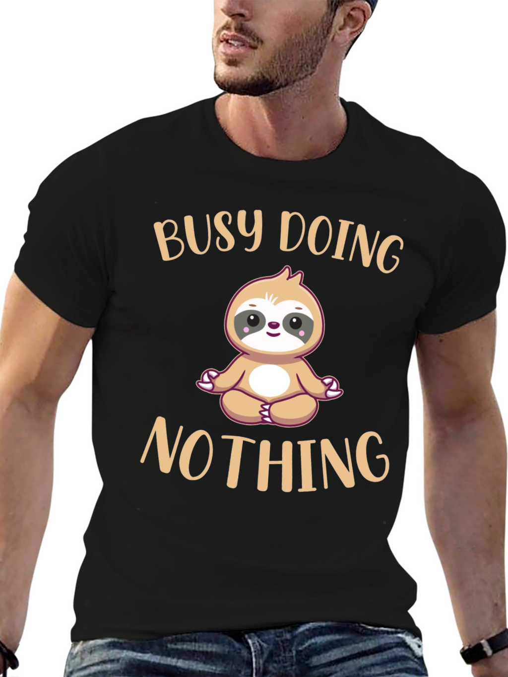 Busy Doing Nothing Sloth T-Shirt Funny Relaxation Tee