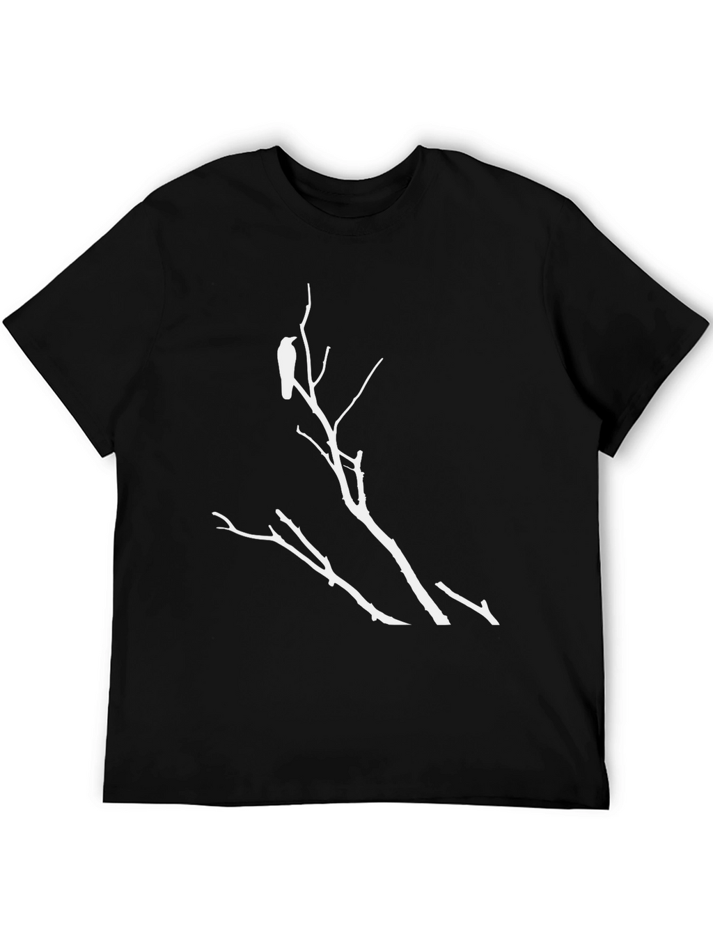 Raven Branch Graphic Tee - Stylish Black T-Shirt