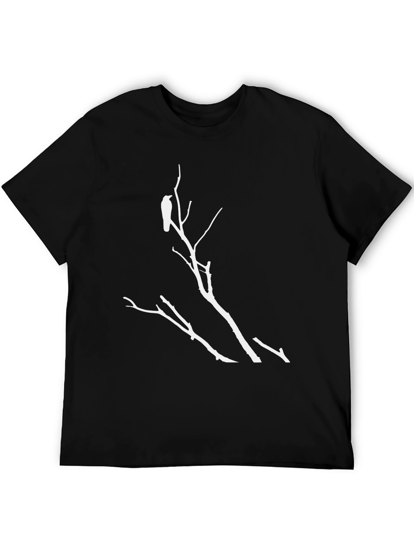 Raven Branch Graphic Tee - Stylish Black T-Shirt
