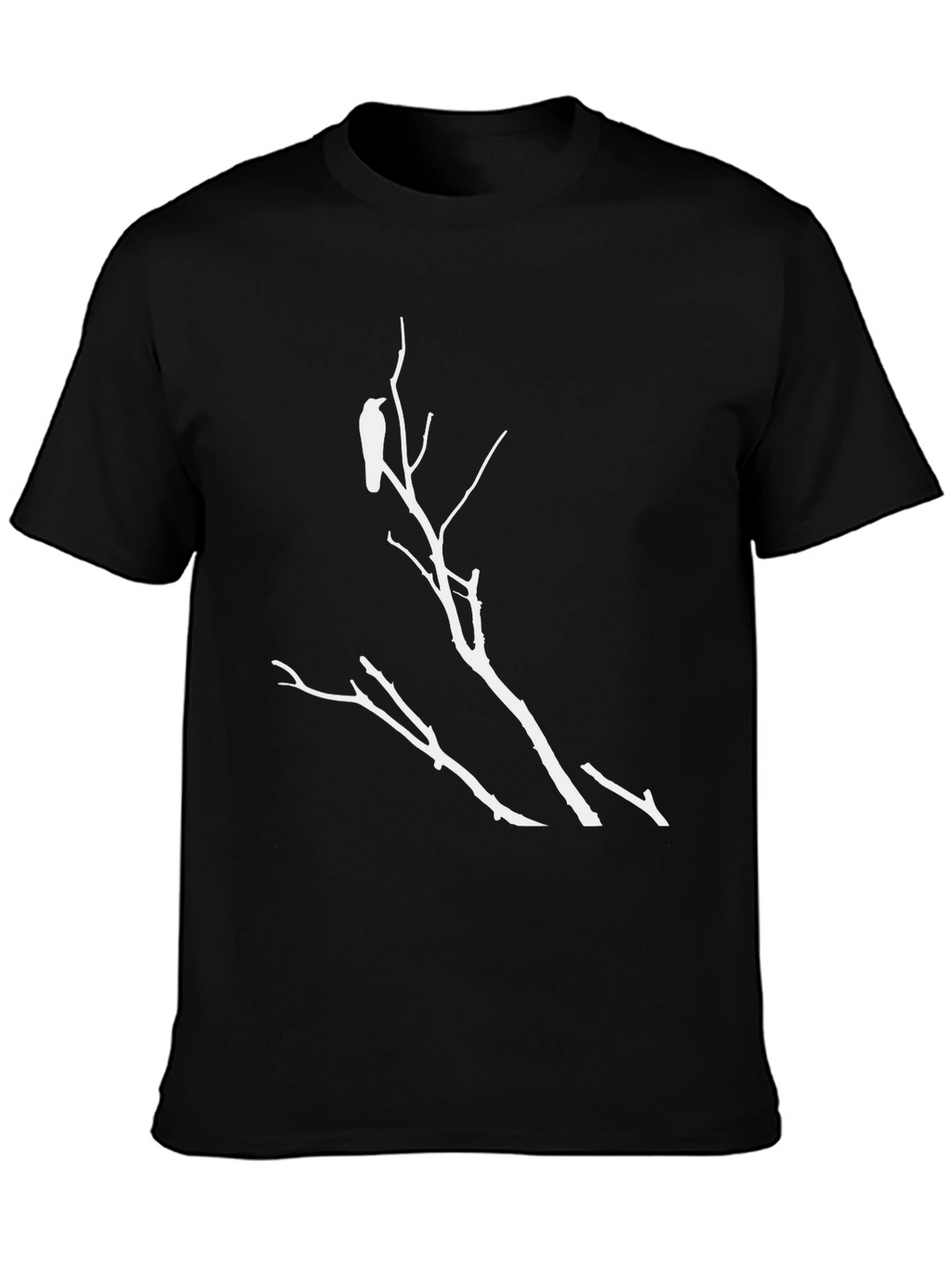Raven Branch Graphic Tee - Stylish Black T-Shirt