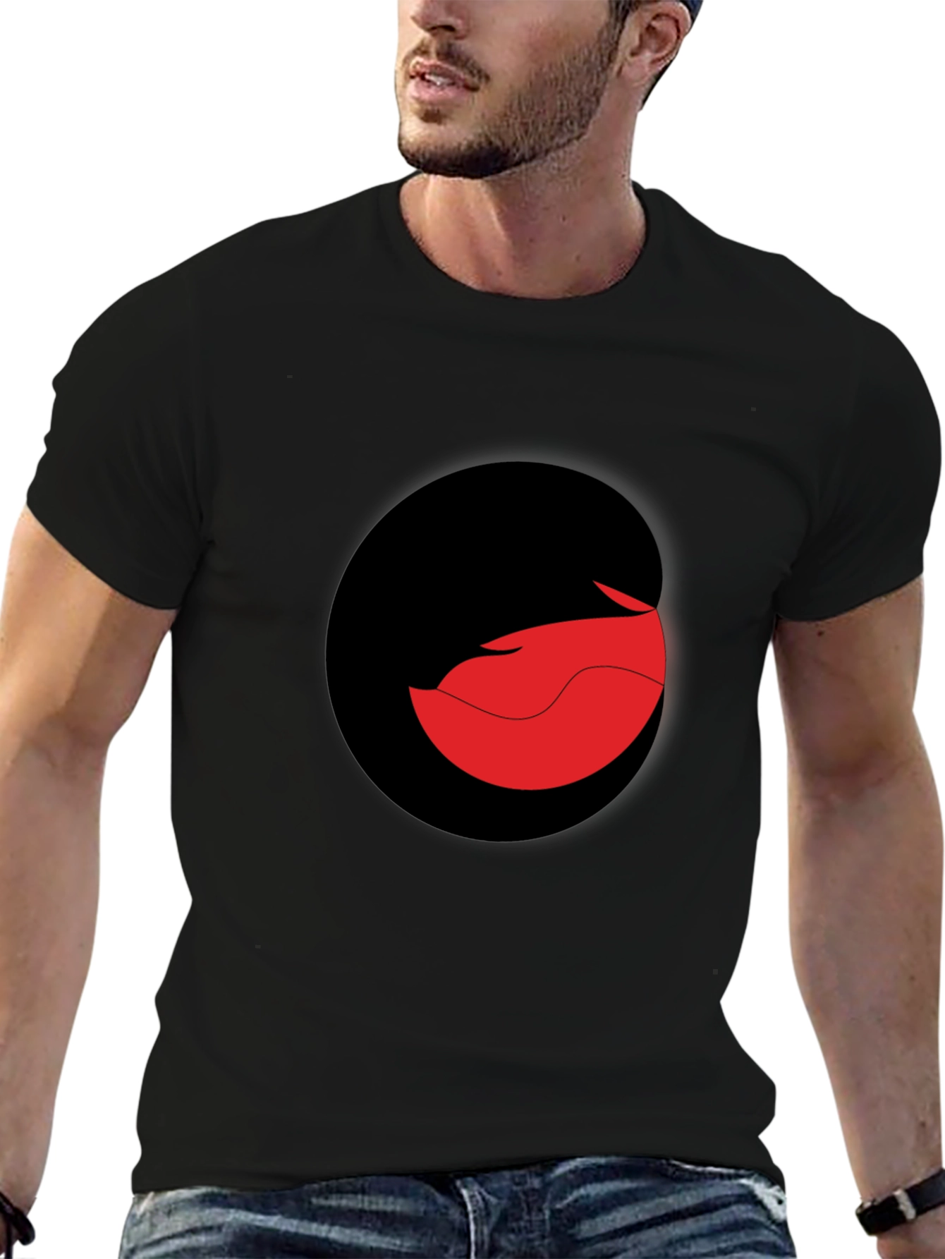 Modern Black T-Shirt with Abstract Graphic