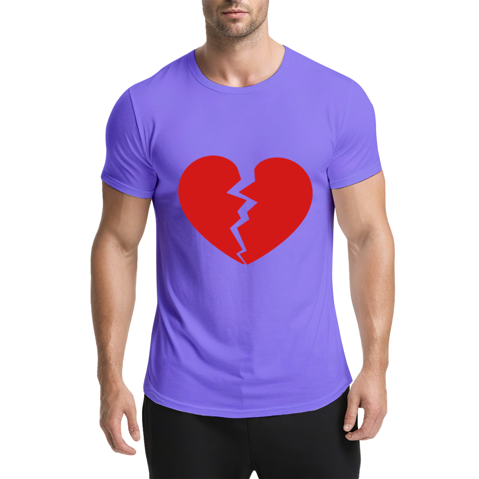 Simple Broken Red Heart Minimalist T-Shirt