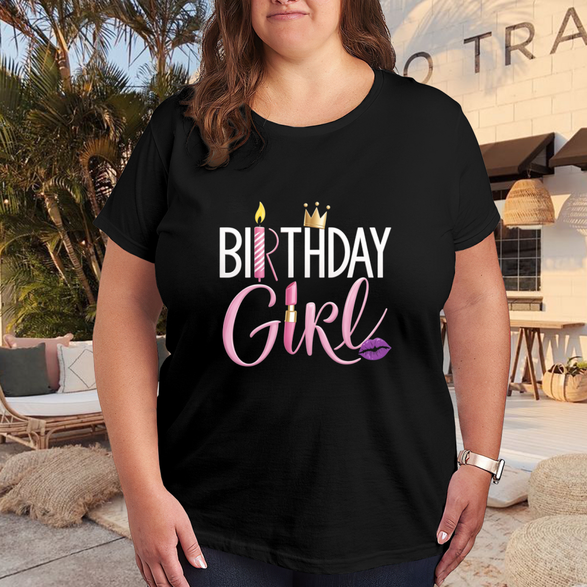 Glam Birthday Girl Party Graphic Women¡¯s Tee