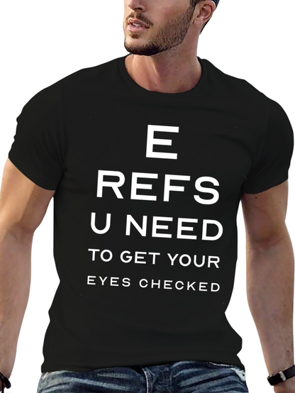 Funny Referees Eye Chart Black T-Shirt